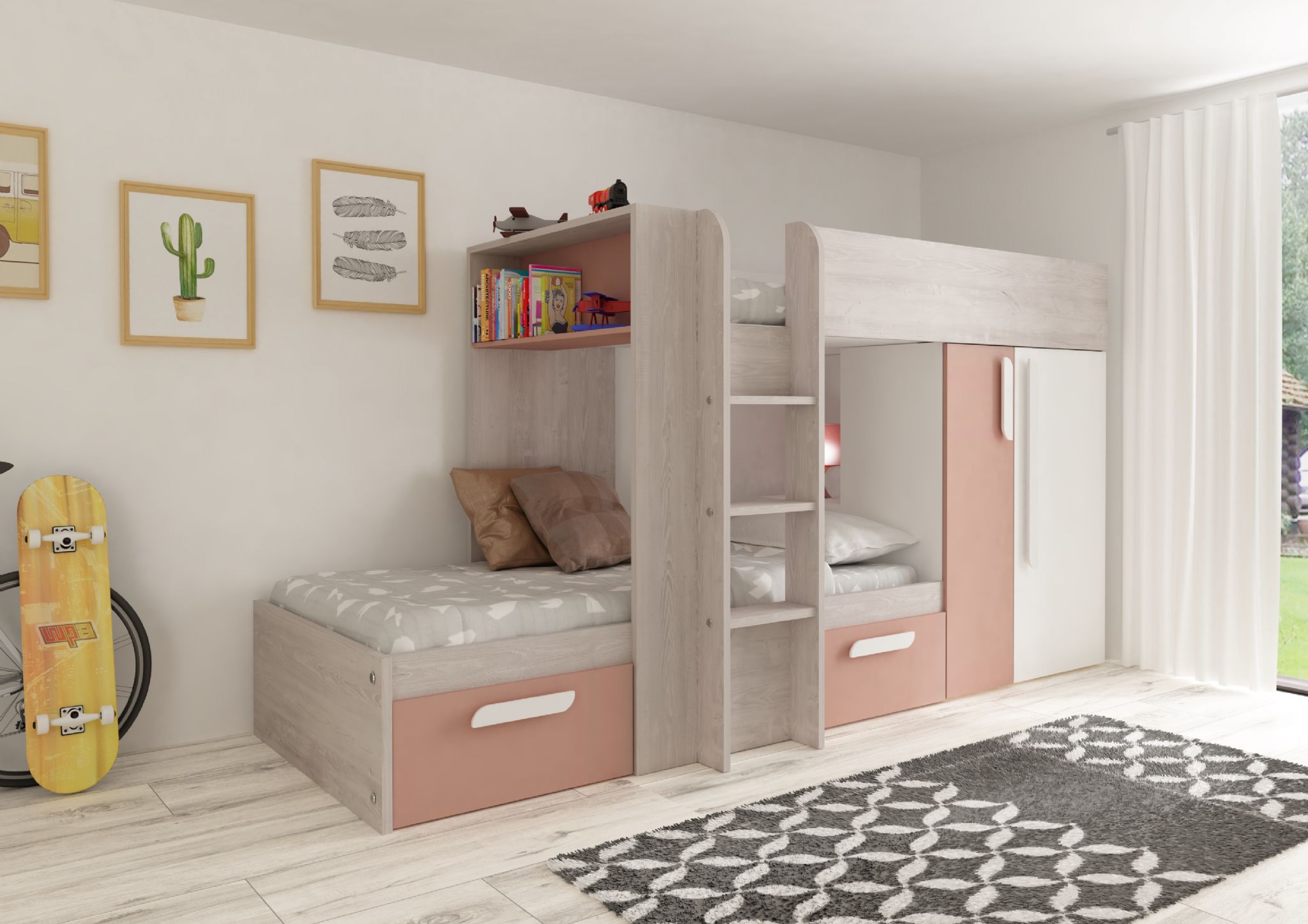 barca pink bunkbed 1220 p 2 barca pink bunkbed 1220 p 2