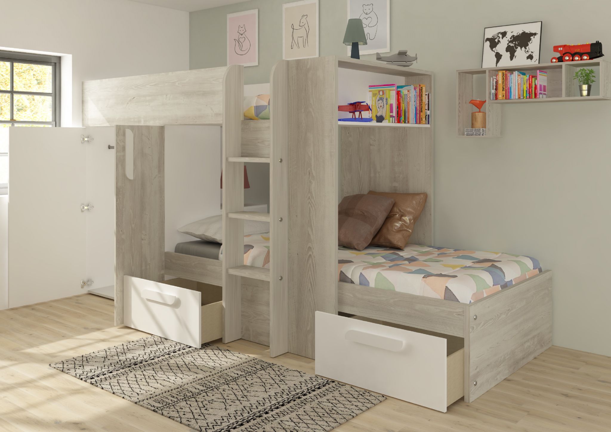 barca white bunkbed 3 1221 p 1