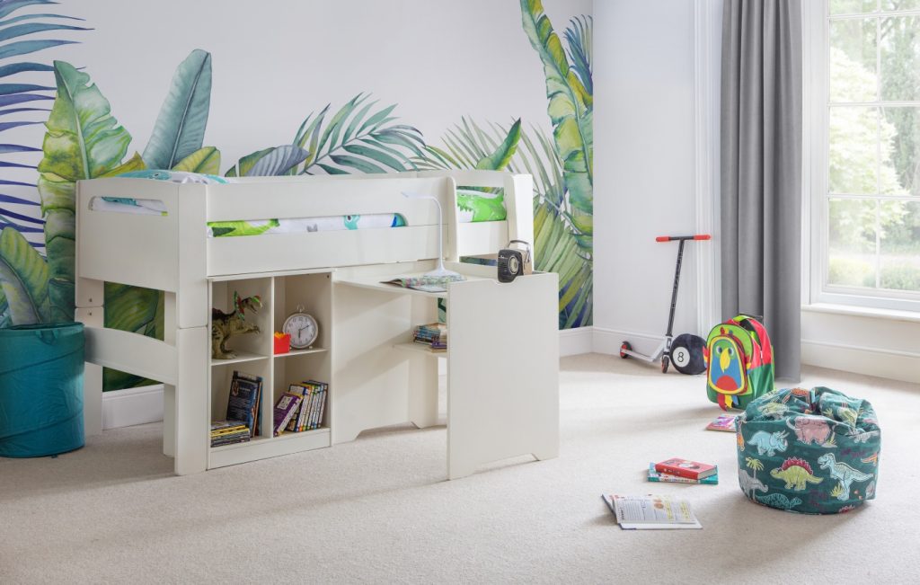 Pluto Midsleeper Stone White Cube Bookcase Desk Roomset Pluto Midsleeper Stone White Cube Bookcase Desk Roomset
