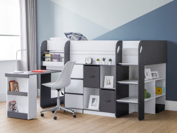 saturn midsleeper erika white chair roomset