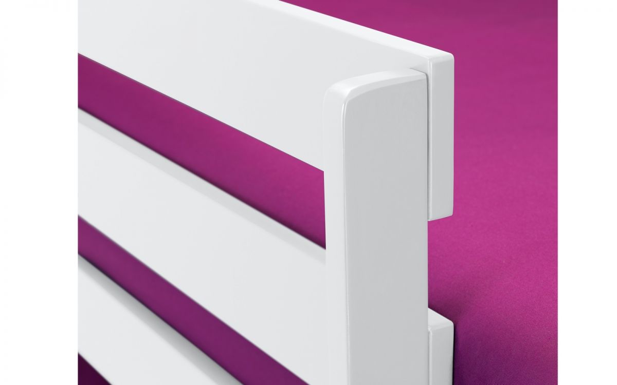 bella white bunk bed siderail detail bella white bunk bed siderail detail