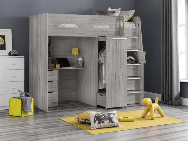 pegasus highsleeper grey oak roomset