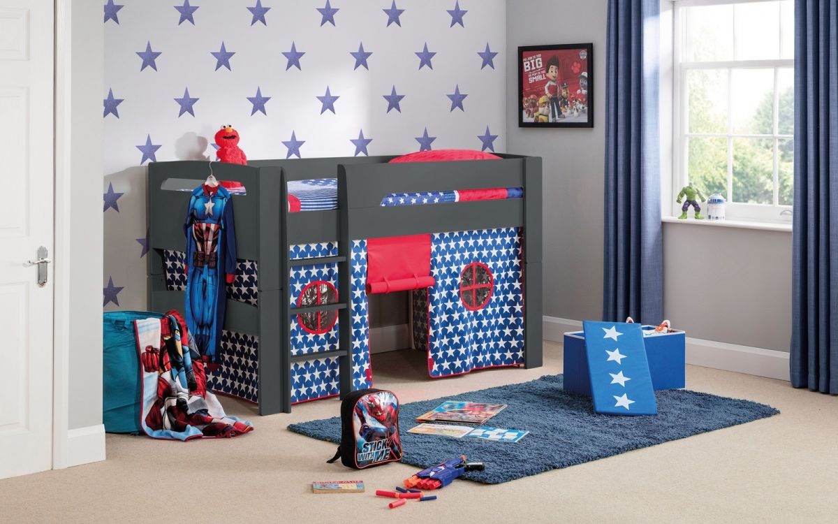 pluto cabin bed anthracite blue tent roomset pluto cabin bed anthracite blue tent roomset