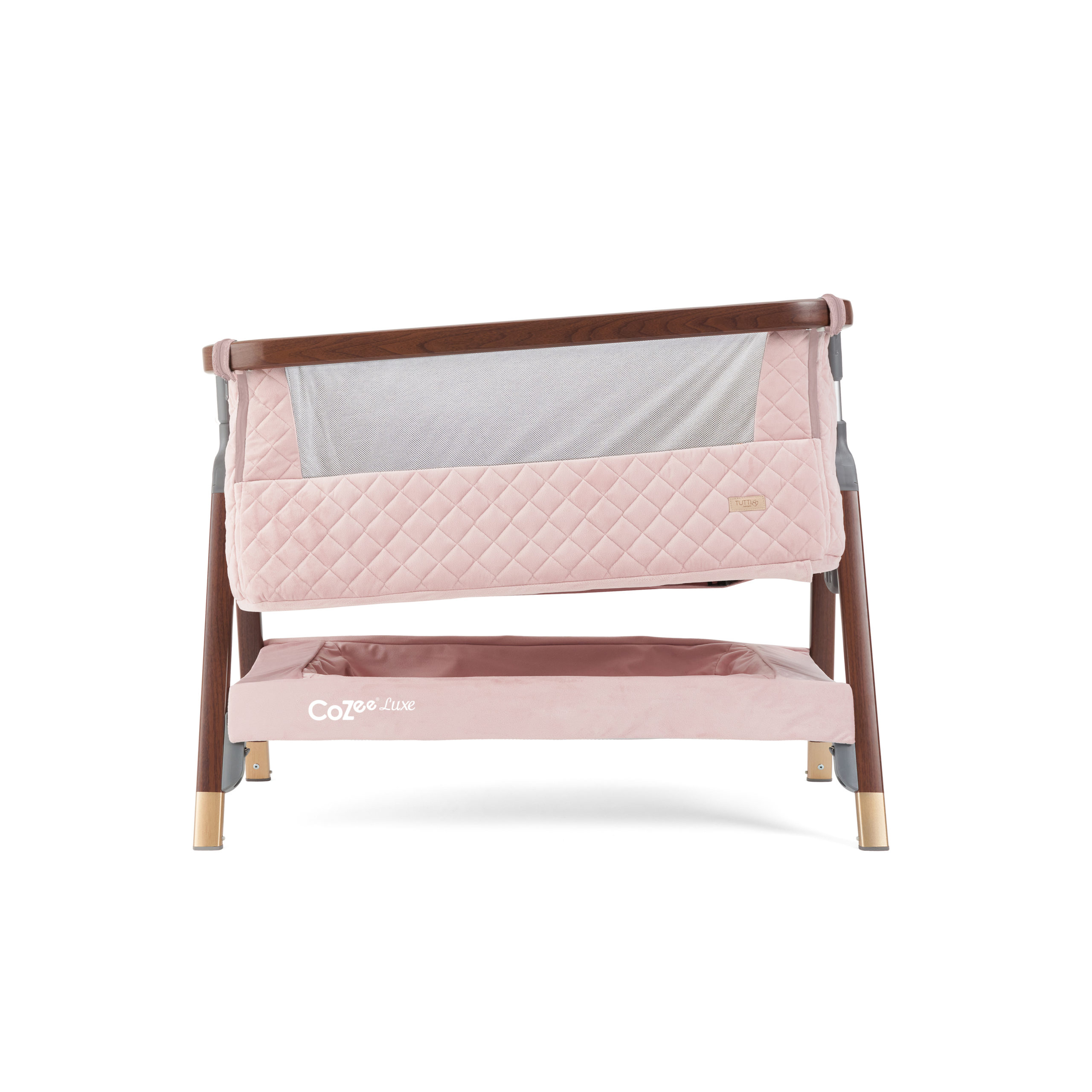 CoZee Luxe Bedside Crib Walnut Blush 4 CoZee Luxe Bedside Crib Walnut Blush 4