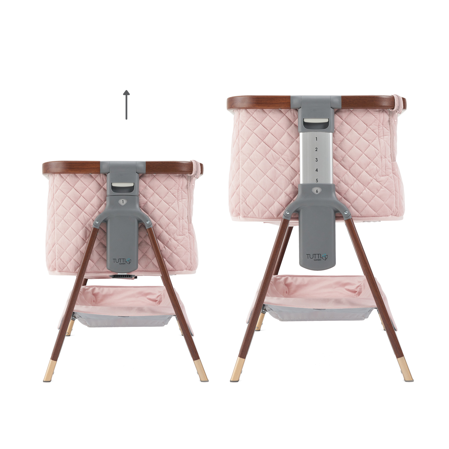 CoZee Luxe Bedside Crib Walnut Blush 6 CoZee Luxe Bedside Crib Walnut Blush 6