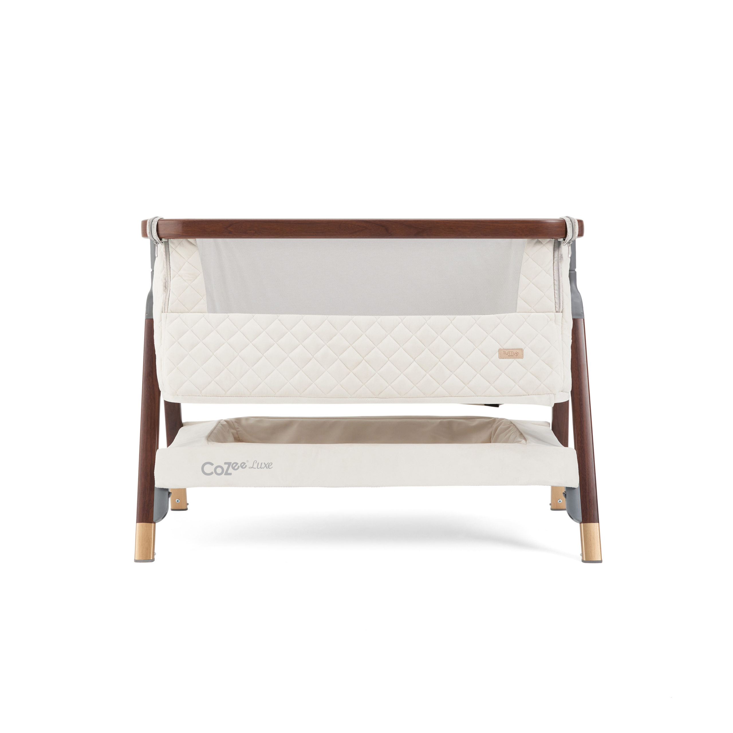 CoZee Luxe Bedside Crib Walnut Cream 3 CoZee Luxe Bedside Crib Walnut Cream 3