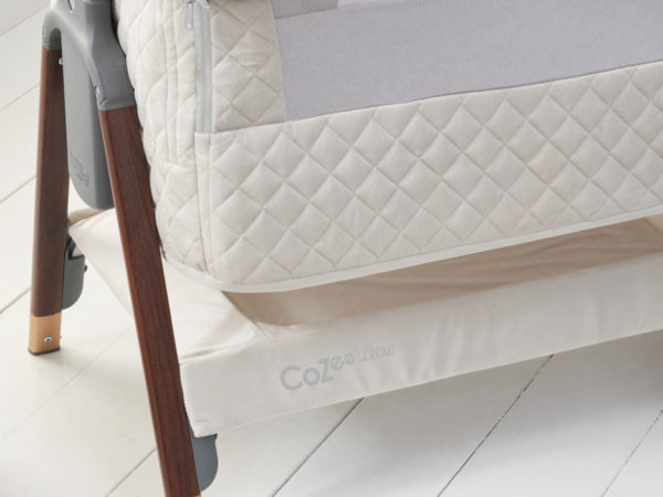 CoZee Luxe Bedside Crib Walnut Cream Hero 2
