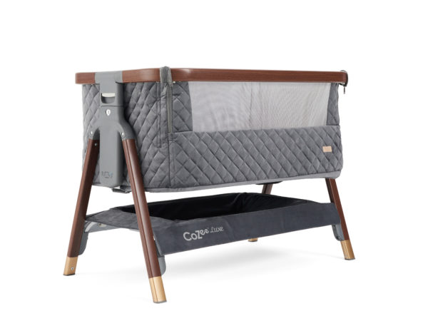 CoZee Luxe Bedside Crib Walnut Slate 1