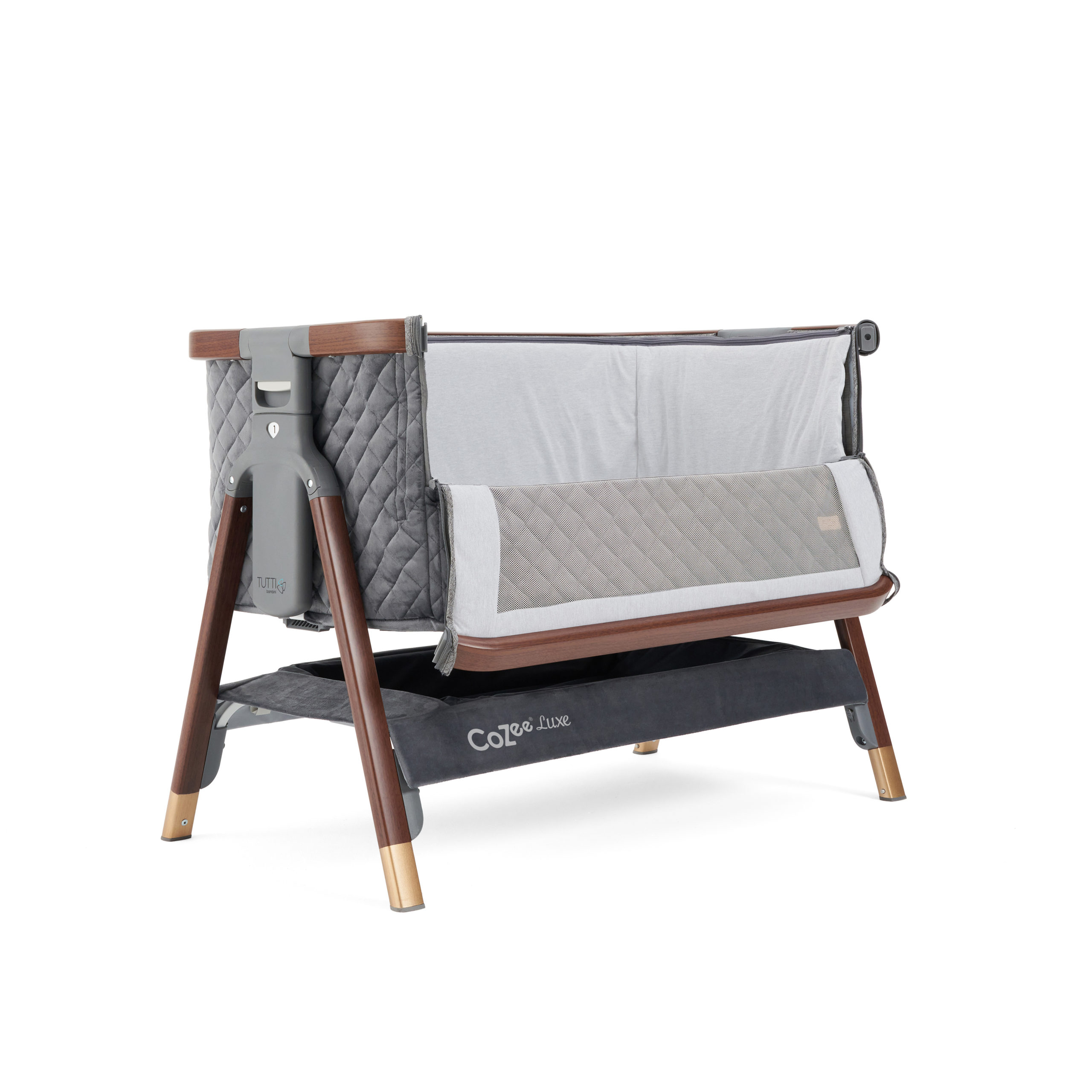 CoZee Luxe Bedside Crib Walnut Slate 2 CoZee Luxe Bedside Crib Walnut Slate 2