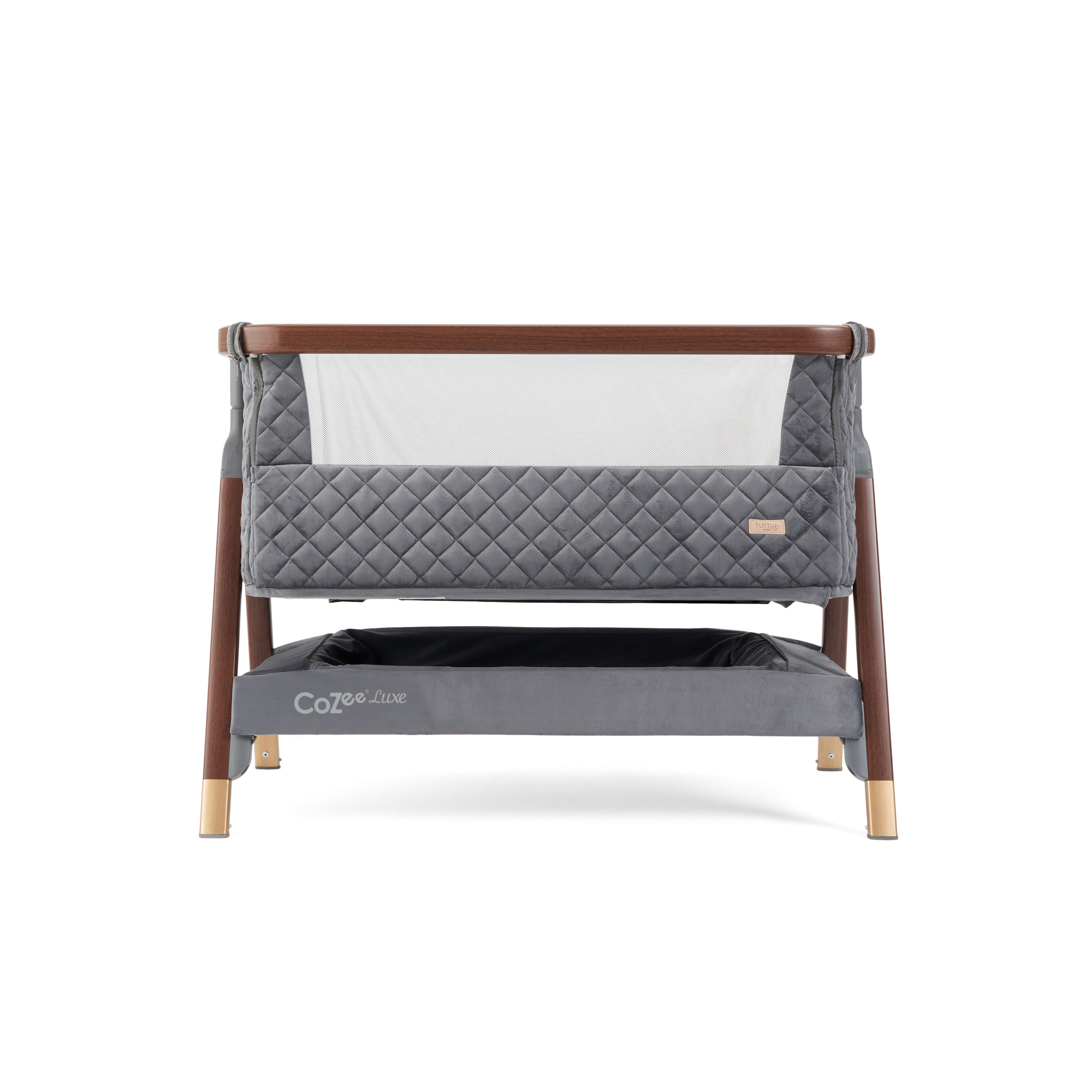 CoZee Luxe Bedside Crib Walnut Slate 3 CoZee Luxe Bedside Crib Walnut Slate 3