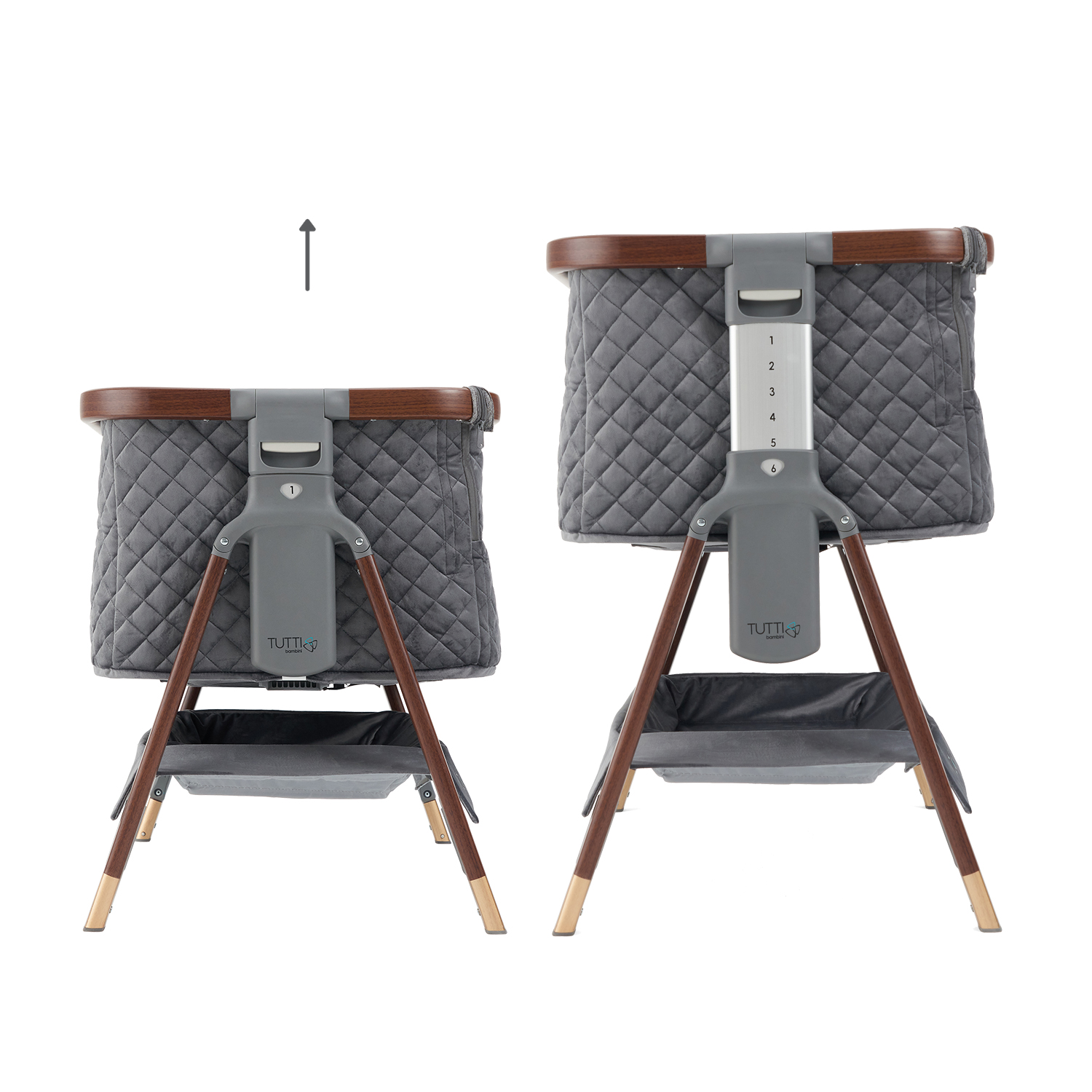 CoZee Luxe Bedside Crib Walnut Slate 6 CoZee Luxe Bedside Crib Walnut Slate 6