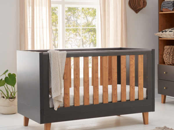 Como Cot Bed Slate Grey Rosewood 1