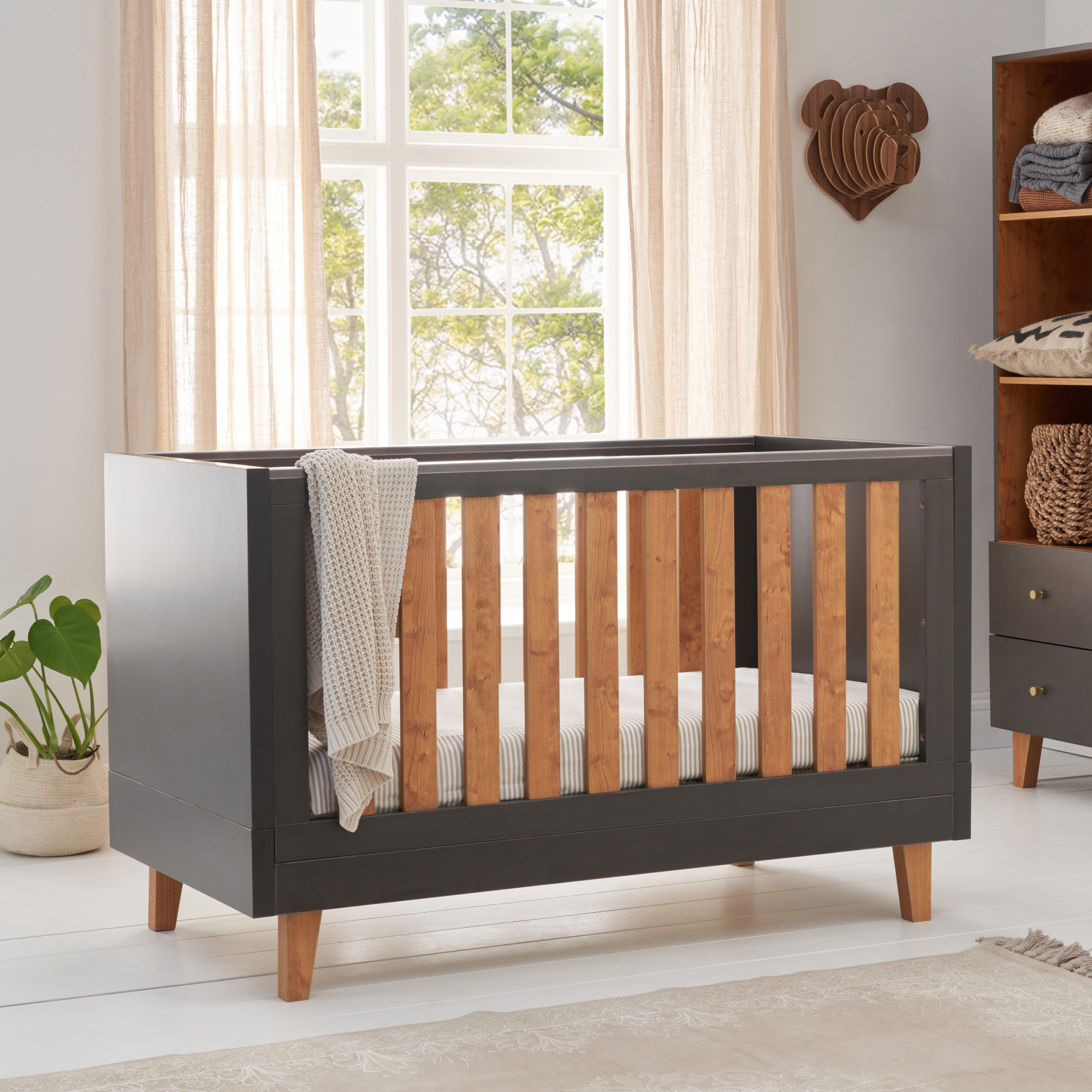 Como Cot Bed Slate Grey Rosewood 1 Como Cot Bed Slate Grey Rosewood 1