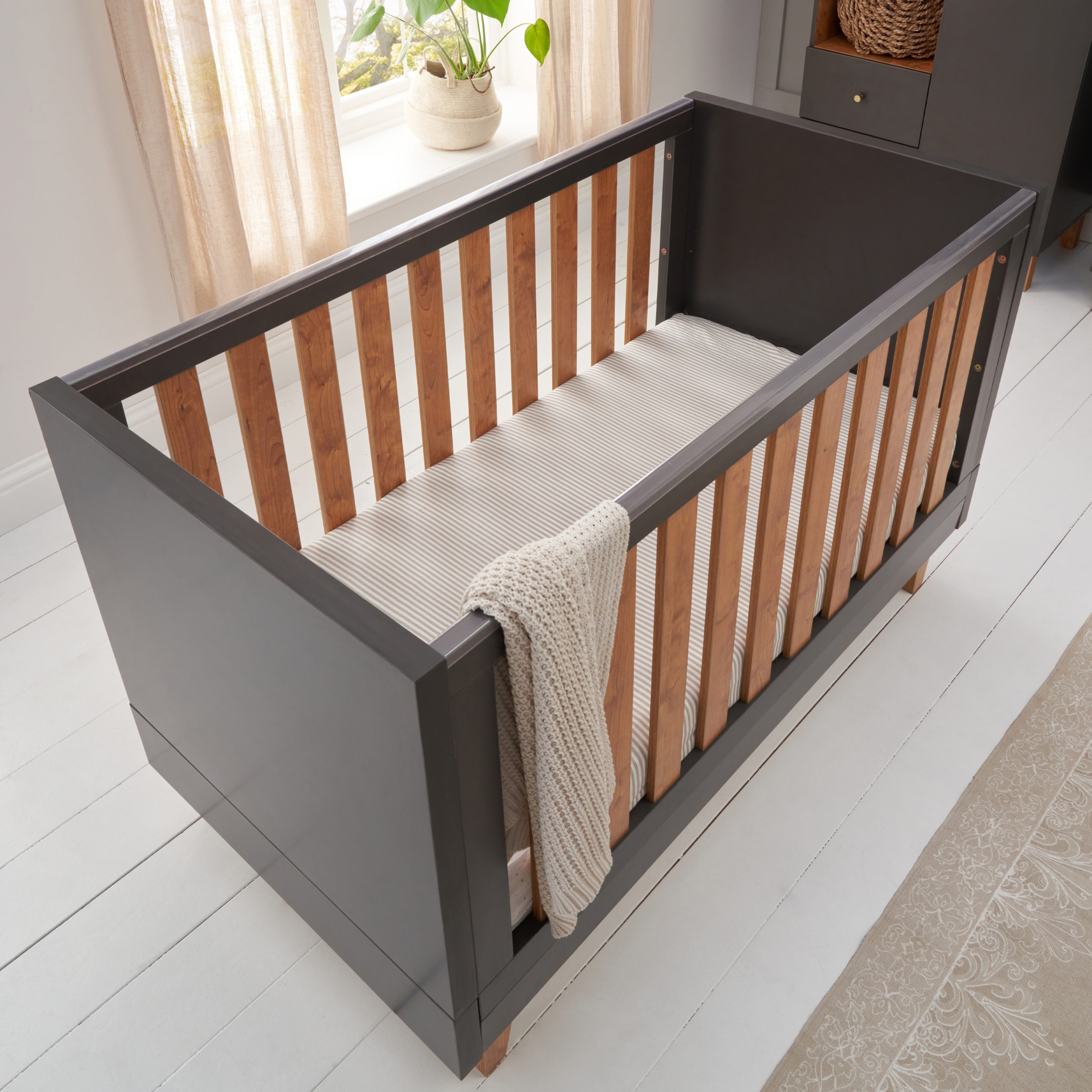 Como Cot Bed Slate Grey Rosewood 2 Como Cot Bed Slate Grey Rosewood 2