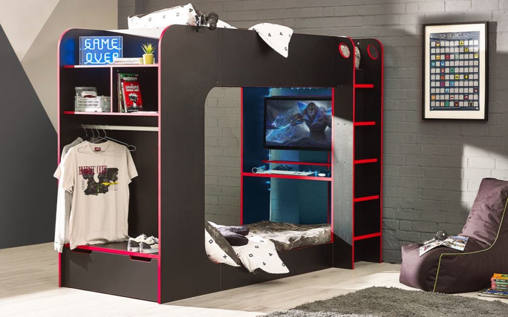 impact gaming bunk black red roomset impact gaming bunk black red roomset