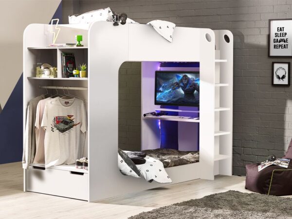 impact gaming bunk white roomset