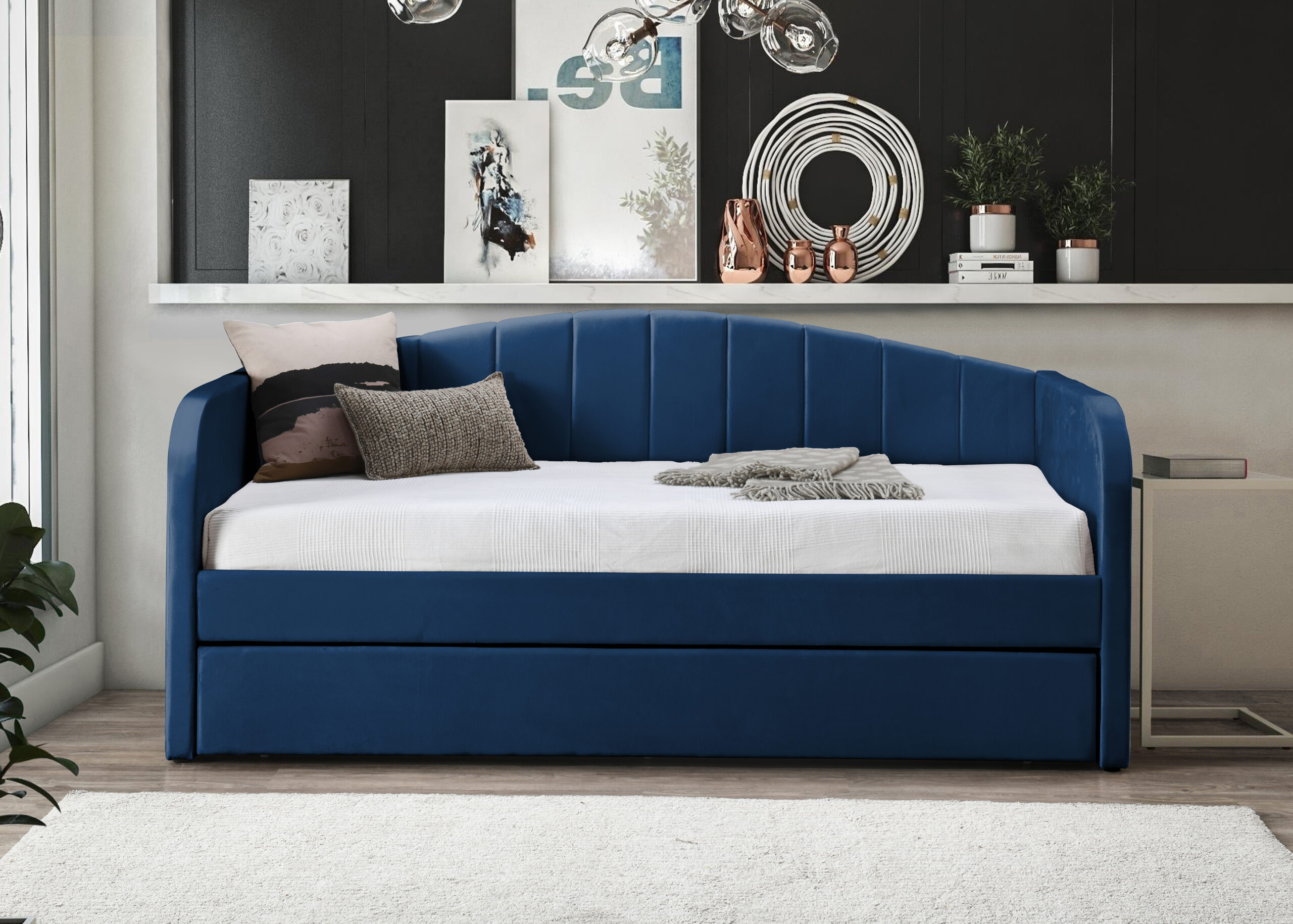 Fabric Day Bed Blue scaled Fabric Day Bed Blue scaled
