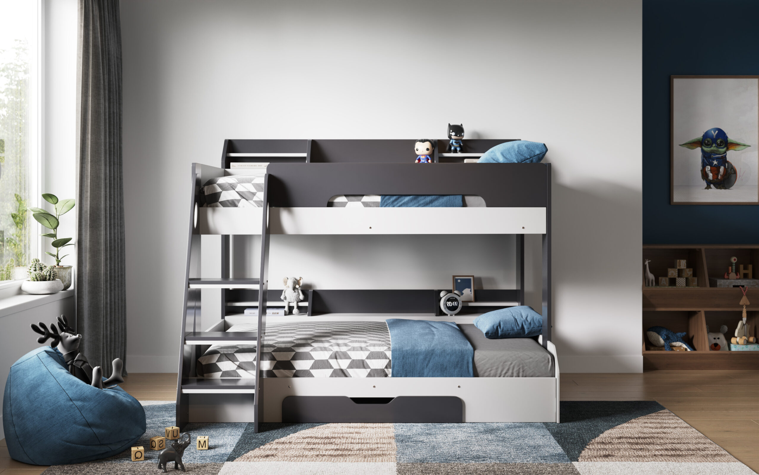 Flick Triple Bed tz1(grey) 1 Flick Triple Bed tz1(grey) 1