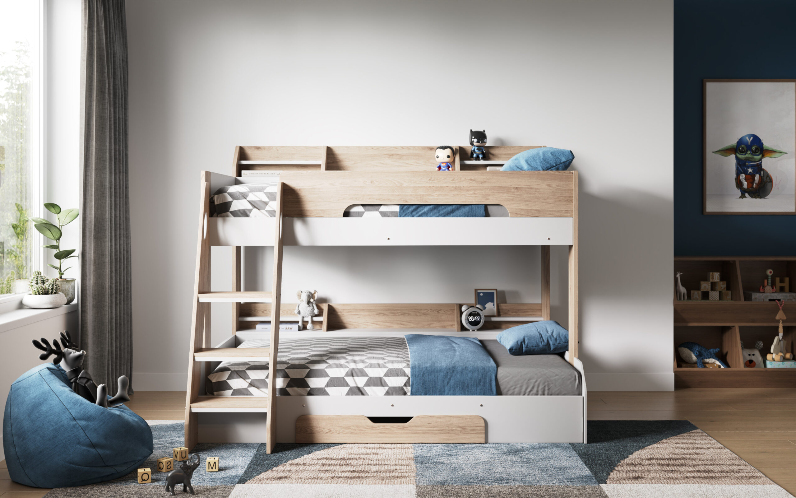 Flick Triple Bed tz1(oak) 1 Flick Triple Bed tz1(oak) 1