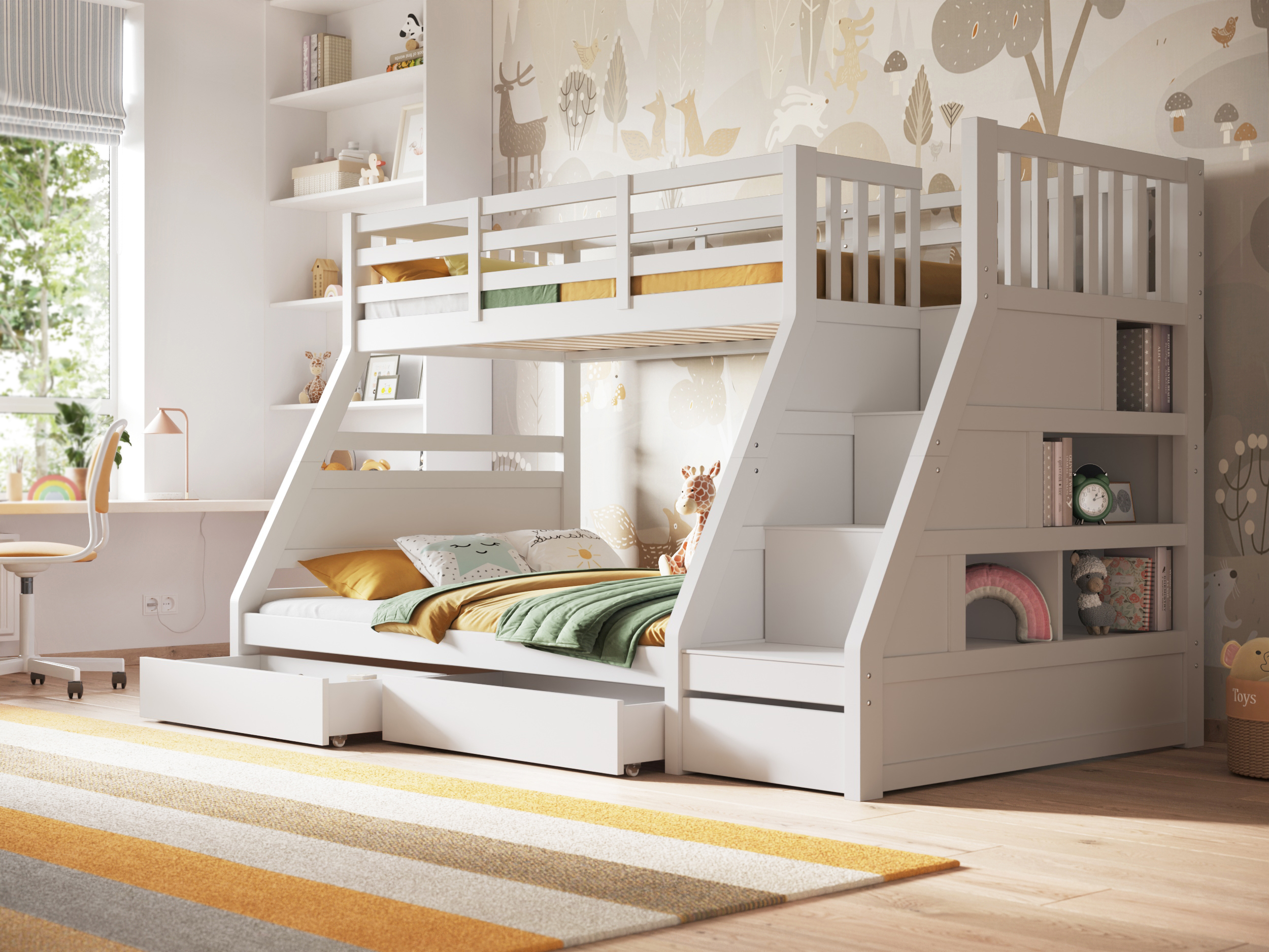 Lunar Triple Bunk Bed tz2 2(white)
