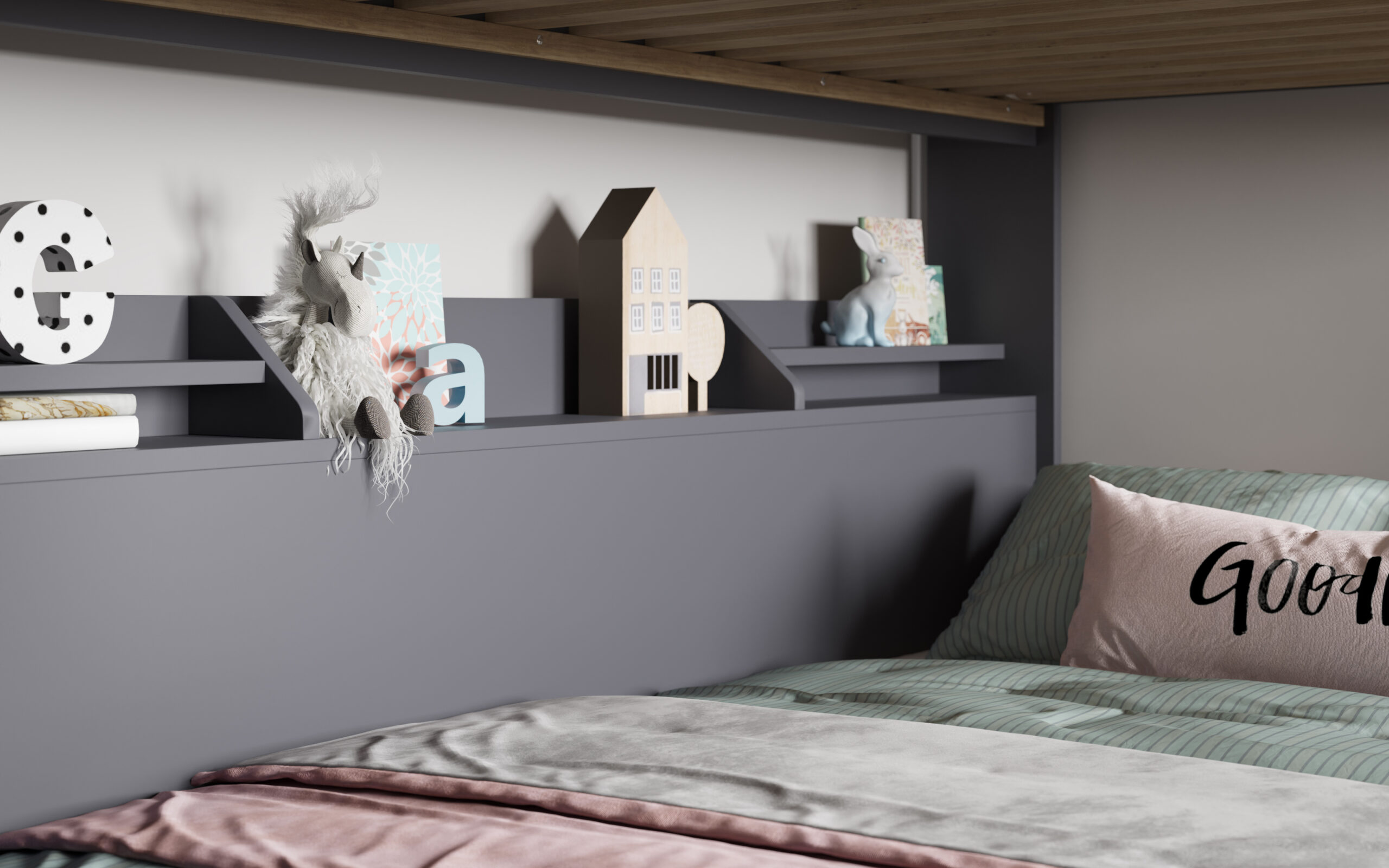 Slick Triple Bunk Bed Grey tz1(3) Slick Triple Bunk Bed Grey tz1(3)