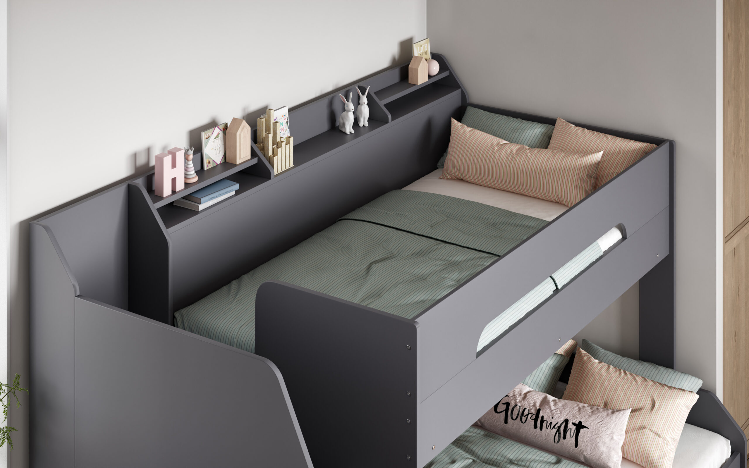 Slick Triple Bunk Bed Grey tz1(5) Slick Triple Bunk Bed Grey tz1(5)