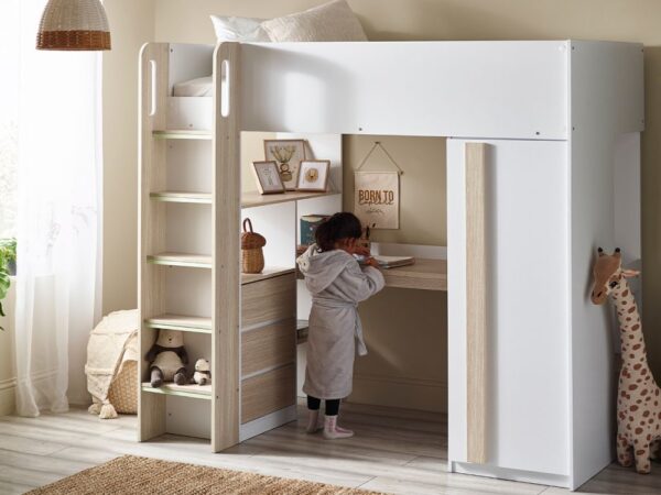 oce001 ocean highsleeper pale wood white roomset 1