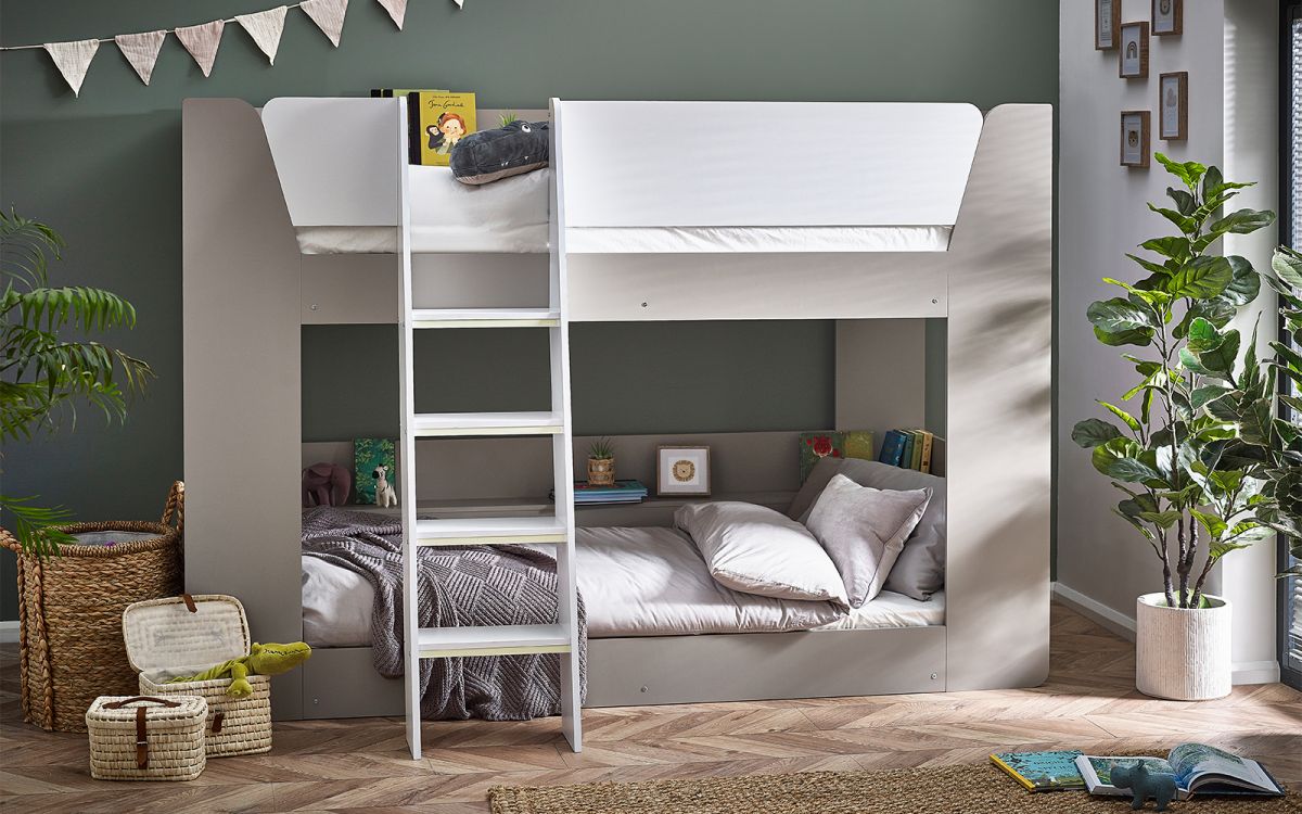 par202 parsec bunk bed taupe white roomset 1 par202 parsec bunk bed taupe white roomset 1