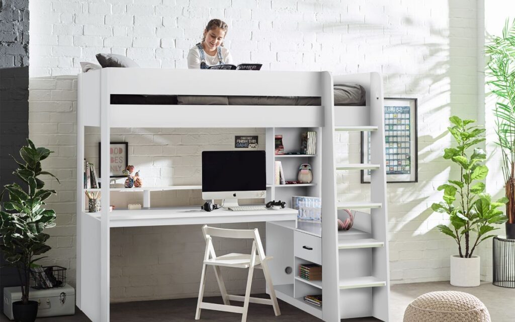 1708621114 bla001 blaze gaming bunk bed all white roomset 1 1708621114 bla001 blaze gaming bunk bed all white roomset 1