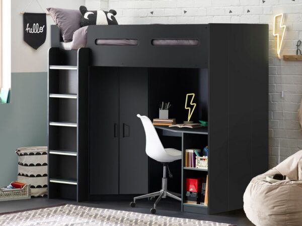 hercules highsleeper anthracite with erika white chair roomset