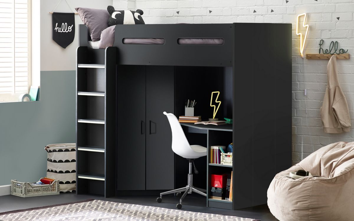 hercules highsleeper anthracite with erika white chair roomset hercules highsleeper anthracite with erika white chair roomset